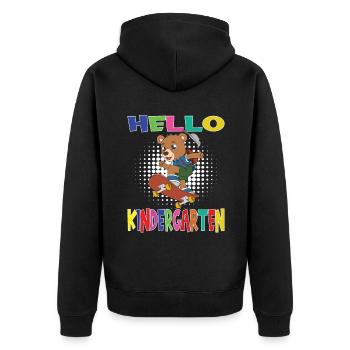 Bonjour Kindergarten Skateboarding Bear - Veste à capuche bio Premium Unisexe - noir - Dos - Nico (187cm)