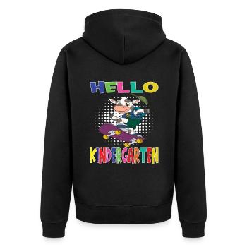 Bonjour Kindergarten Skateboard Cow - Veste à capuche bio Premium Unisexe - noir - Dos - Nico (187cm)