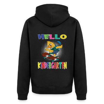 Bonjour Kindergarten Skateboard Duck - Veste à capuche bio Premium Unisexe - noir - Dos - Nico (187cm)