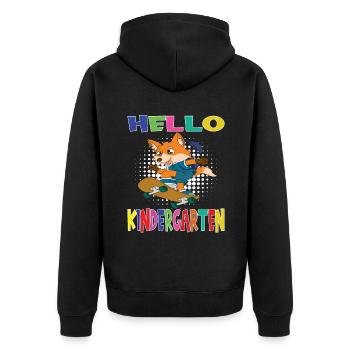 Bonjour Kindergarten Skateboarding Fox - Veste à capuche bio Premium Unisexe - noir - Dos - Nico (187cm)