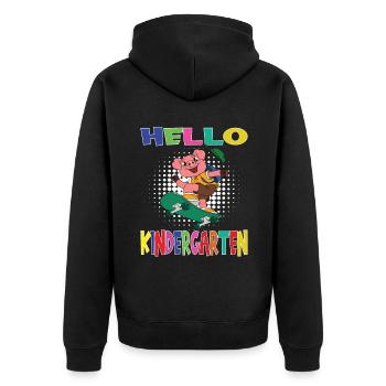 Bonjour cochon de skateboard de maternelle - Veste à capuche bio Premium Unisexe - noir - Dos - Nico (187cm)