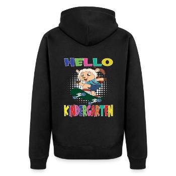 Bonjour Kindergarten Skateboard Sheep - Veste à capuche bio Premium Unisexe - noir - Dos - Nico (187cm)