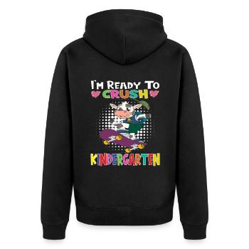 Je suis prêt à écraser la vache de skateboard de maternelle - Veste à capuche bio Premium Unisexe - noir - Dos - Nico (187cm)