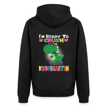 Je suis prêt à écraser Dino Skateboard de maternelle - Veste à capuche bio Premium Unisexe - noir - Dos - Nico (187cm)