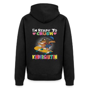 I'm Ready To Crush Kindergarten Skateboarding Dog - Unisex Premium Bio Zip Hoodie - Schwarz - Hinten - Nico (187cm)