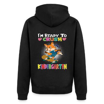 I'm Ready To Crush Kindergarten Skateboarding Fox - Unisex Premium Bio Zip Hoodie - Schwarz - Hinten - Nico (187cm)