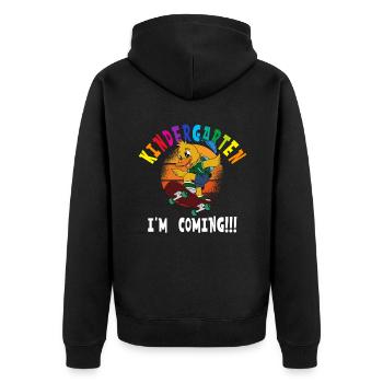 Maternelle I’m Coming Duck Skateboard - Veste à capuche bio Premium Unisexe - noir - Dos - Nico (187cm)