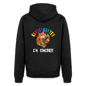 Maternelle I’m Coming Fox Skateboard - Veste à capuche bio Premium Unisexe - noir - Dos - Nico (187cm)