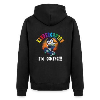 Maternelle Je viens Penguin Skateboard - Veste à capuche bio Premium Unisexe - noir - Dos - Nico (187cm)