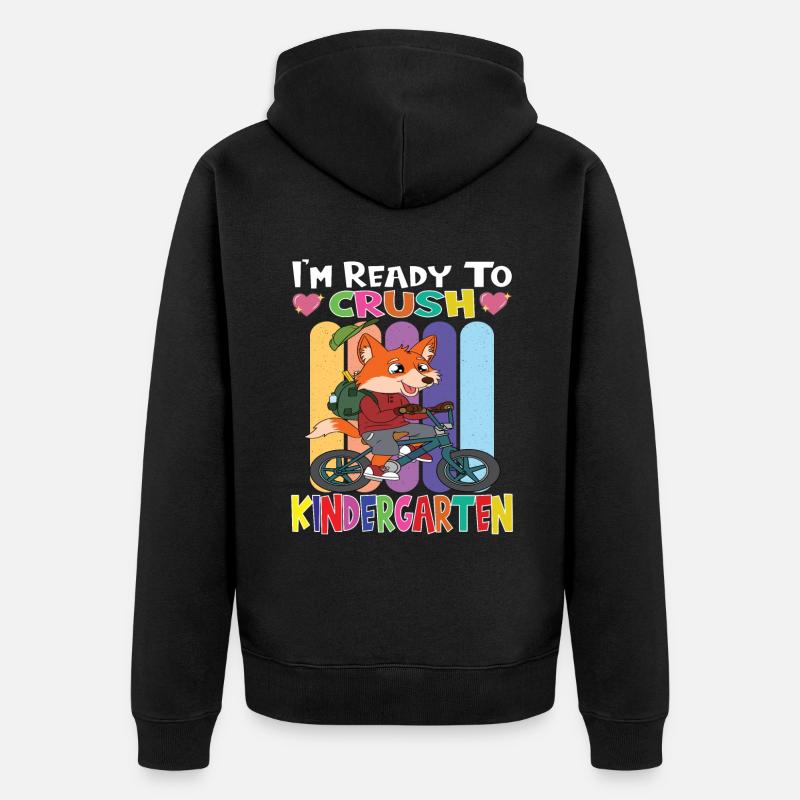 Kindergartenkind Kindergarten Geschenk - Unisex Premium Bio Zip Hoodie - Schwarz