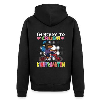 Kindergarten Child Kindergarten Gift - Unisex Premium Organic Zip Hoodie - black - Back - Nico (187cm)