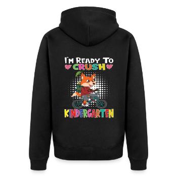Kindergarten Child Kindergarten Gift - Unisex Premium Organic Zip Hoodie - black - Back - Nico (187cm)