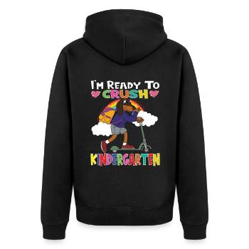 Chien avec scooter Je suis prêt à écraser la maternelle - Veste à capuche bio Premium Unisexe - noir - Dos - Nico (187cm)