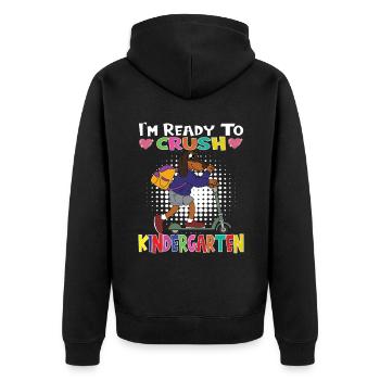 I'm Ready To Crush Kindergarten Dog With Scooter - Unisex Premium Organic Zip Hoodie - black - Back - Nico (187cm)