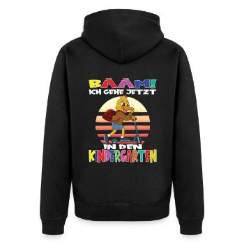 Kindergartenkind Hallo Kindergarten Ich Komme - Unisex Premium Bio Zip Hoodie - Schwarz - Hinten - Nico (187cm)