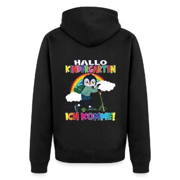 Kindergartenkind Hallo Kindergarten Ich Komme - Unisex Premium Bio Zip Hoodie - Schwarz - Hinten - Nico (187cm)