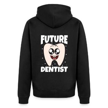 Future Dentist Zukünftiger Zahnarzt - Unisex Premium Bio Zip Hoodie - Schwarz - Hinten - Nico (187cm)