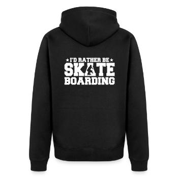 Je préfère faire du skateboard - Veste à capuche bio Premium Unisexe - noir - Dos - Nico (187cm)