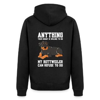 Votre chien est prêt à faire ma canette Rottweiler - Veste à capuche bio Premium Unisexe - noir - Dos - Nico (187cm)