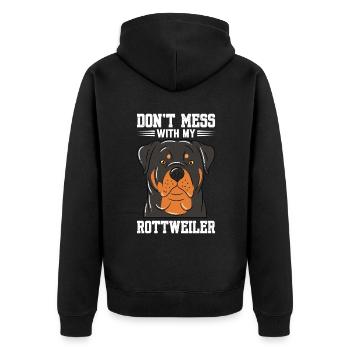 Ne plaisante pas avec mon rottweiler - Veste à capuche bio Premium Unisexe - noir - Dos - Nico (187cm)