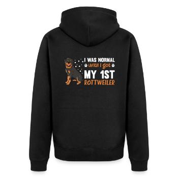 J’étais normal jusqu’à ce que j’obtienne mon 1er Rottweiler - Veste à capuche bio Premium Unisexe - noir - Dos - Nico (187cm)