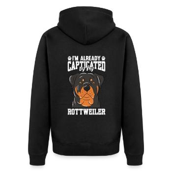 I'm Already Captivated By My Rottweiler - Unisex Premium Organic Zip Hoodie - black - Back - Nico (187cm)