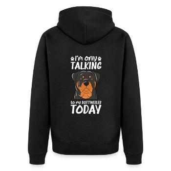 Je ne parle qu’à mon Rottweiler aujourd’hui - Veste à capuche bio Premium Unisexe - noir - Dos - Nico (187cm)