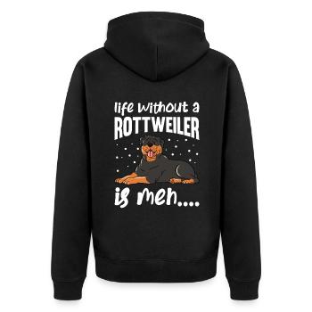 La vie sans Rottweiler est Meh - Veste à capuche bio Premium Unisexe - noir - Dos - Nico (187cm)