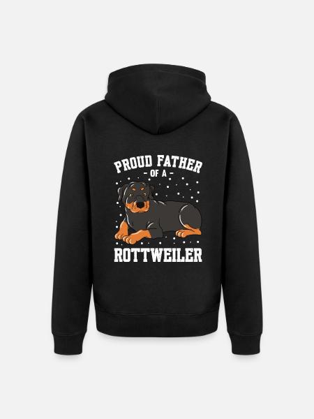 Proud Father Of A Rottweiler - Unisex Premium Organic Zip Hoodie - black