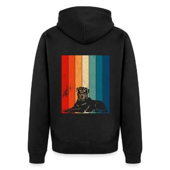 Lignes Rottweiler rétro en détresse - Veste à capuche bio Premium Unisexe - noir - Dos - Nico (187cm)