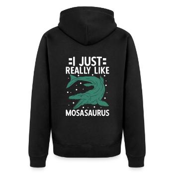 J’aime vraiment Mosasaurus - Veste à capuche bio Premium Unisexe - noir - Dos - Nico (187cm)