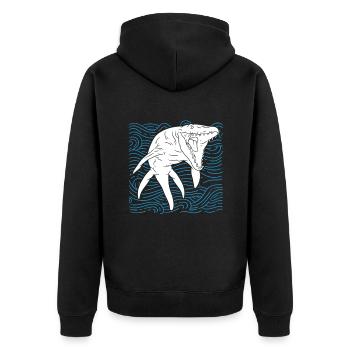Mosasaurus Dinosaur - Unisex Premium Organic Zip Hoodie - black - Back - Nico (187cm)