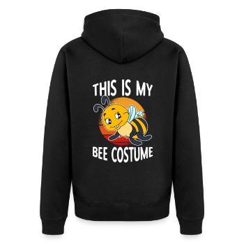 This Is My Bee Costume - Unisex Premium Organic Zip Hoodie - black - Back - Nico (187cm)