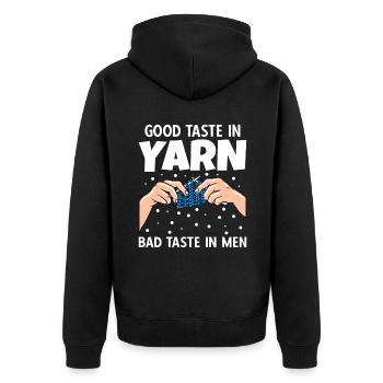 Crochet Bon Goût Dans Fil Mauvais Goût Chez Les Hommes - Veste à capuche bio Premium Unisexe - noir - Dos - Nico (187cm)