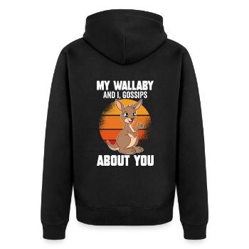 Wallaby mieux que la thérapie - Veste à capuche bio Premium Unisexe - noir - Dos - Nico (187cm)
