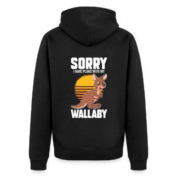 Wallaby mieux que la thérapie - Veste à capuche bio Premium Unisexe - noir - Dos - Nico (187cm)