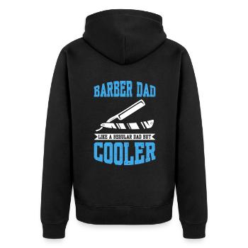 Barber Dad Like A Regular Dad But Cooler - Unisex Premium Bio Zip Hoodie - Schwarz - Hinten - Nico (187cm)