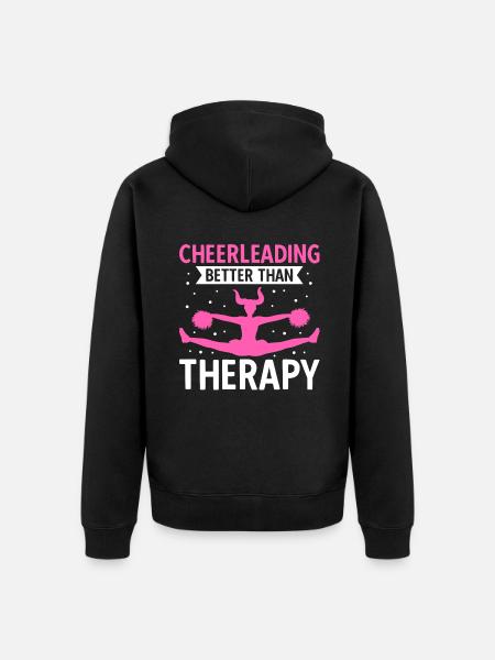 Cheerleading Better Than Therapy - Unisex Premium Bio Zip Hoodie - Schwarz