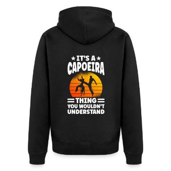 It's A Capoeira Thing You Wouldn't Understand - Unisex Premium Organic Zip Hoodie - black - Back - Nico (187cm)