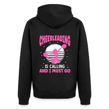 Le cheerleading m’appelle et je dois y aller - Veste à capuche bio Premium Unisexe - noir - Dos - Nico (187cm)