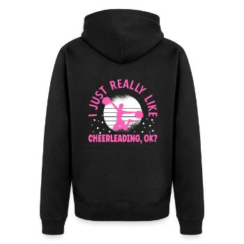 J’aime vraiment le cheerleading ok - Veste à capuche bio Premium Unisexe - noir - Dos - Nico (187cm)