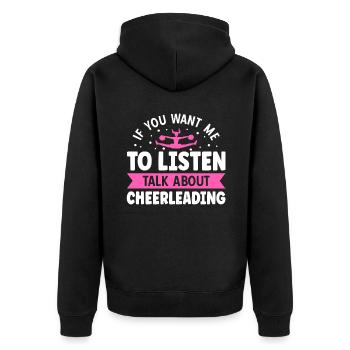 Si vous voulez que je parle de cheerleading - Veste à capuche bio Premium Unisexe - noir - Dos - Nico (187cm)
