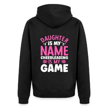 La fille est mon nom Le cheerleading est mon jeu - Veste à capuche bio Premium Unisexe - noir - Dos - Nico (187cm)