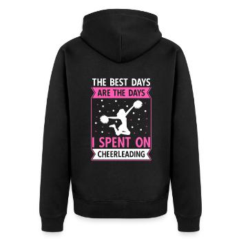 Les meilleurs jours sont les jours que j’ai passés sur le cheerleading - Veste à capuche bio Premium Unisexe - noir - Dos - Nico (187cm)