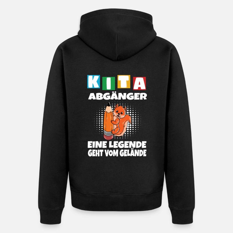 Kindergarten Abgänger Schulanfang Einschulung - Unisex Premium Bio Zip Hoodie - Schwarz