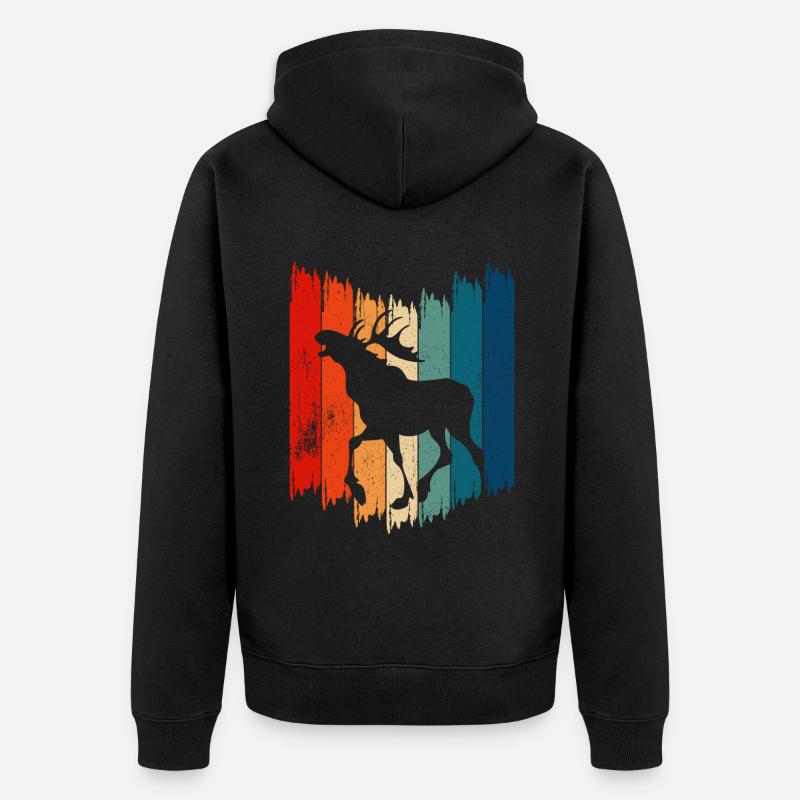 Rétro Moose Vintage Moose - Veste à capuche bio Premium Unisexe - noir