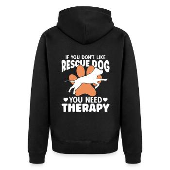 Si vous ne lke chien de sauvetage, vous avez besoin d’une thérapie - Veste à capuche bio Premium Unisexe - noir - Dos - Nico (187cm)