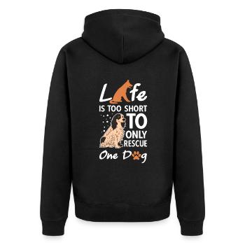 La vie est trop courte pour ne sauver qu’un seul chien - Veste à capuche bio Premium Unisexe - noir - Dos - Nico (187cm)