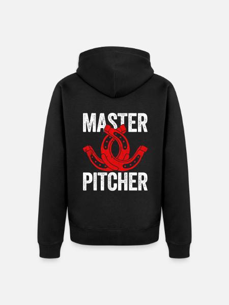 Master Pitcher Horseshoe Pitching - Unisex Premium Organic Zip Hoodie - black