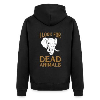 I Look For Dead Animals Taxidermist - Unisex Premium Organic Zip Hoodie - black - Back - Nico (187cm)